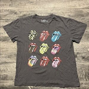 The Rolling Stones Kids Tee - Multicolor Tongues on Gray